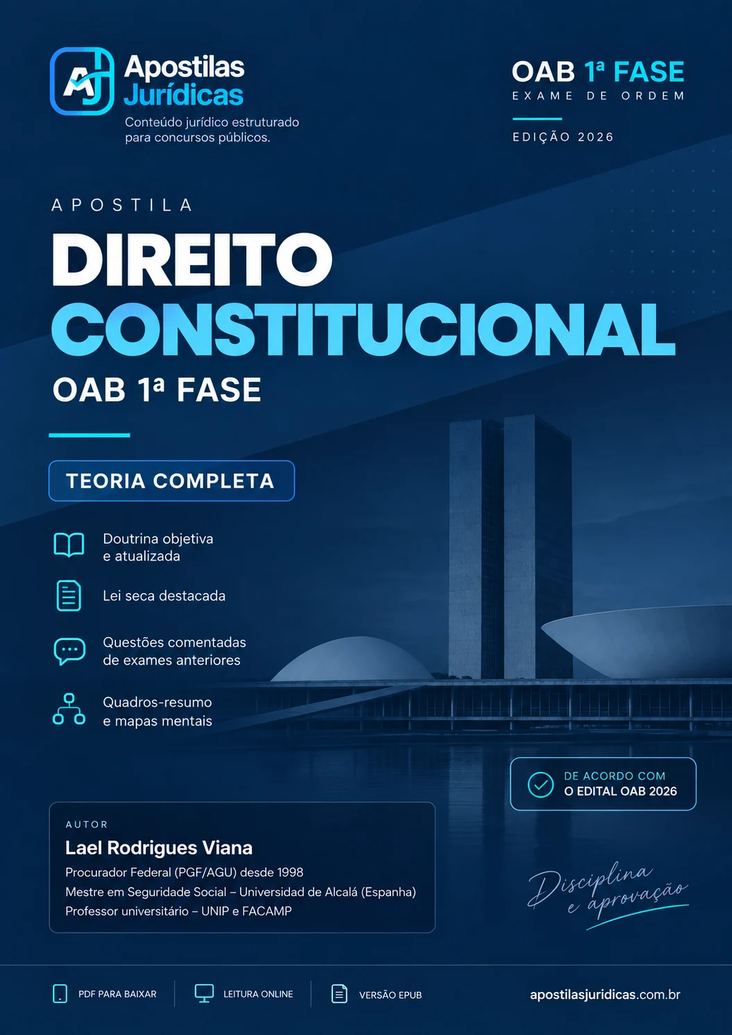 Capa — Direito Constitucional para 1ª Fase OAB 2026