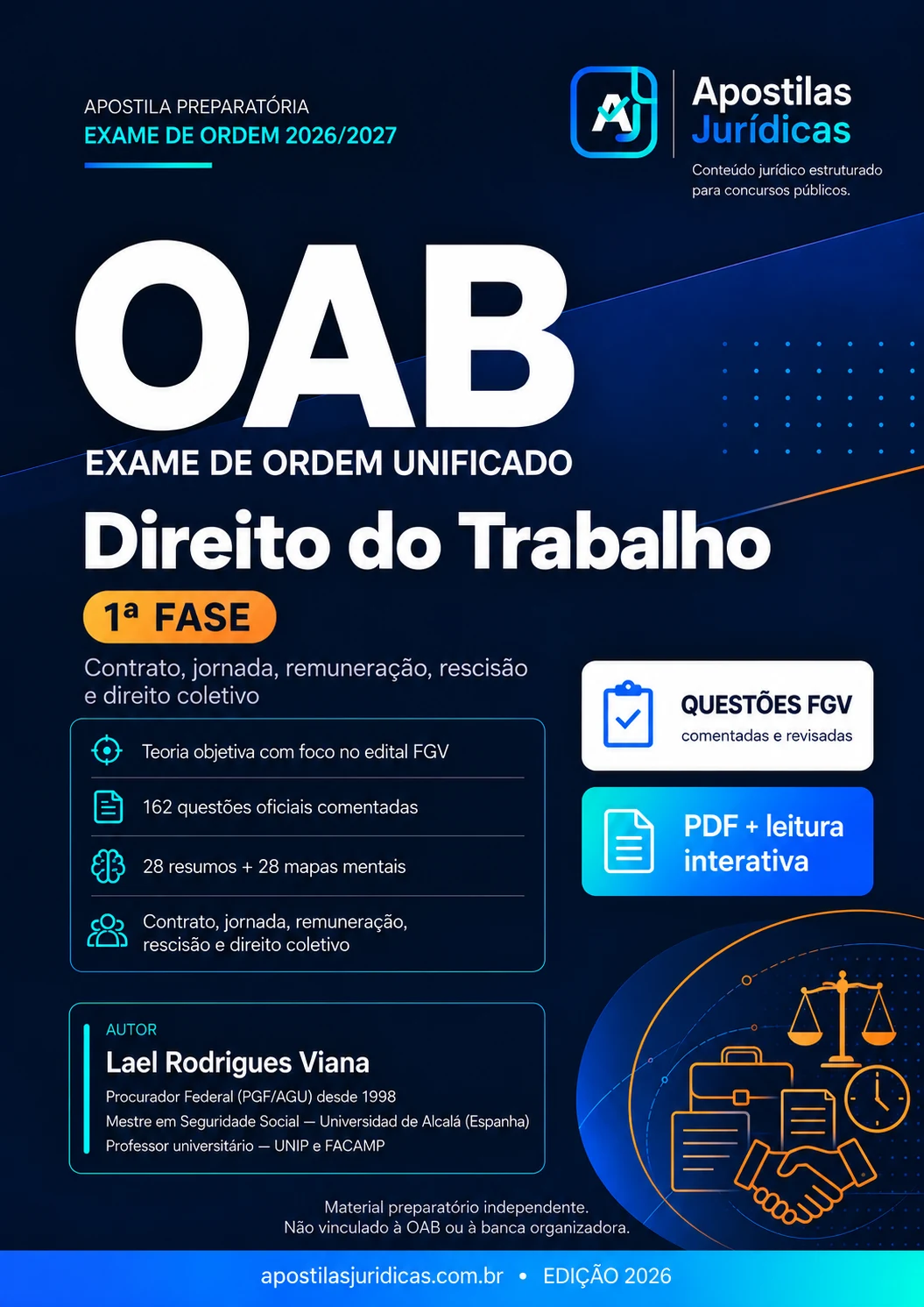 Capa — Direito do Trabalho para 1ª Fase OAB 2026