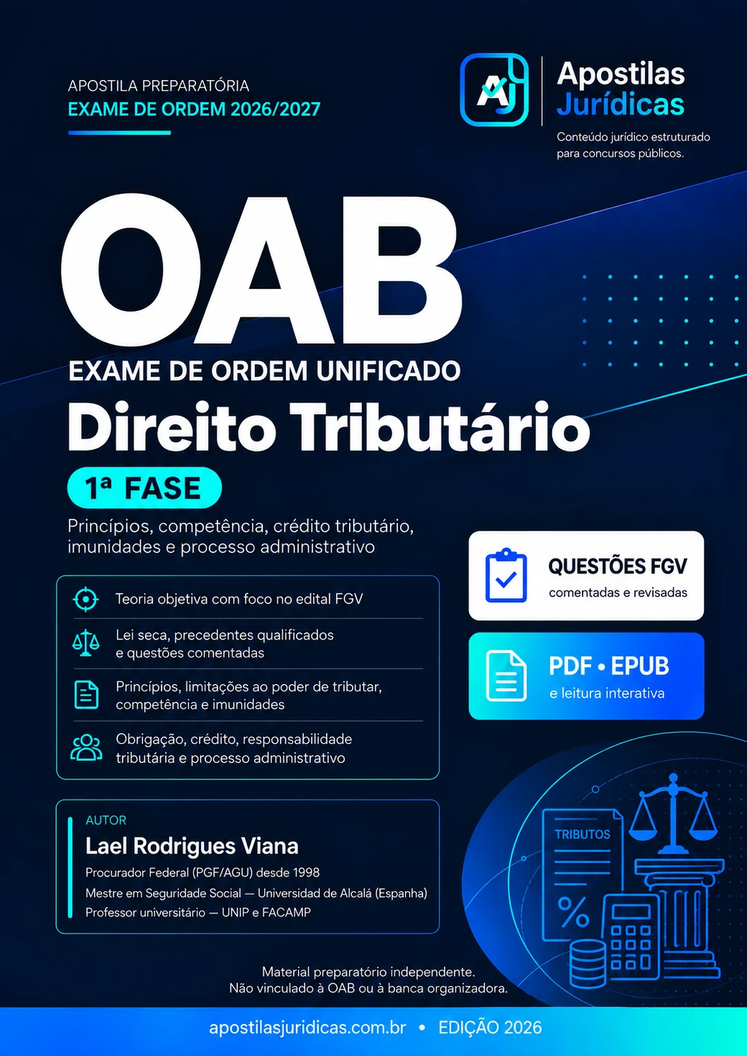 Capa — Direito Tributário para 1ª Fase OAB 2026